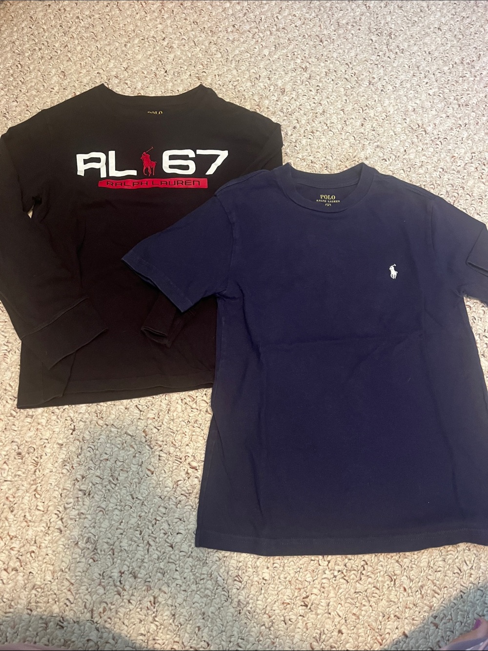 Polo by Ralph Lauren Navy Short-Sleeve Tee with Black Graphic Long-Sleeve